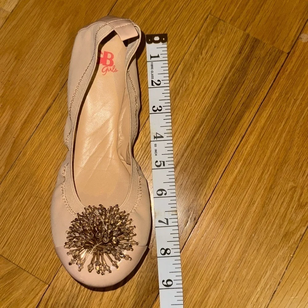 Gb Girls Gold Ornament Posy Ballet Flats 3